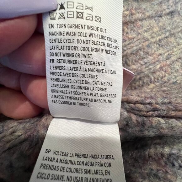 American Eagle Purple Gray Cable Knit Chunky Turtle Neck Sweater, Size Small - Picture 8 of 10